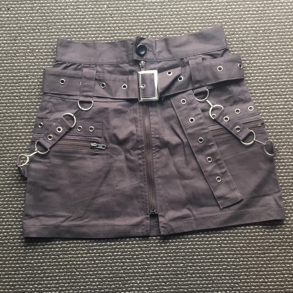 Carmar grey/brown mini skirt